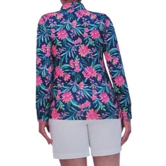 NWT Stella Parker Women's Quarter Zip Athletic Long Sleeve Shirt, Navy, Size S - Picture 2 of 2